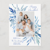 ハッエレガントプハヌッカブルーボタニカルファミリーフォト シーズンポストカード (正面)