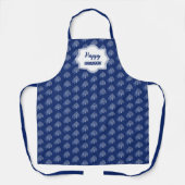 ハッエレガントプハヌッカブルー（ユダヤ教）メノラーパターン エプロン (正面)