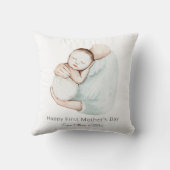 ハッエレガントプファースト母の日かわいい水色 クッション (裏面)