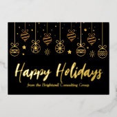 ハッエレガントプホリデーカスタムズビジネスブラック金ゴールド 箔シーズンカード (正面)