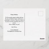 ハッエレガントプホリデーカスタムズビジネスブラック金ゴールド 箔シーズンポストカード (裏面)