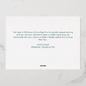 ハッエレガントプホリデーズカスタムグリーンフォレスト金ゴールド 箔シーズンカード (裏面)