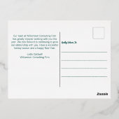 ハッエレガントプホリデーズグリーンツリーズカスタム金ゴールド 箔シーズンポストカード (裏面)