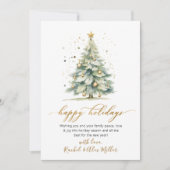 ハッエレガントプホリデーズスクリプトツリー非フォトカード シーズンカード (正面)