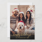 ハッエレガントプホリデーズスクリプト2写真クリスマス シーズンカード (正面)