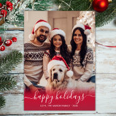 ハッエレガントプホリデーズスクリプト2写真クリスマス シーズンカード