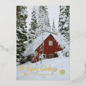 ハッエレガントプホリデーズスノーフレーク写真 箔シーズンカード (正面)