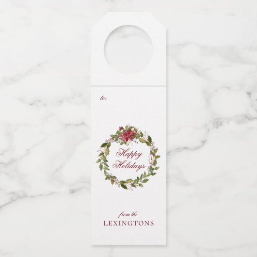 ハッエレガントプホリデーズフローラリース ボトルネックタグ (正面)