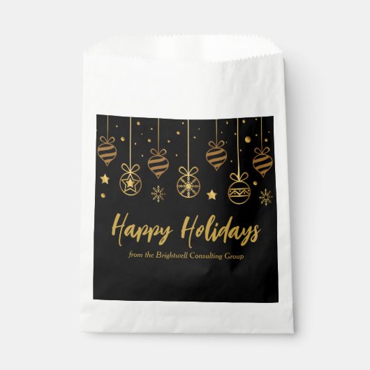 ハッエレガントプホリデーズブラック金ゴールドカスタムパーティー フェイバーバッグ (正面)