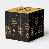 ハッエレガントプホリデーズブラック金ゴールドカスタムパーティー フェイバーボックス (正面サイド)