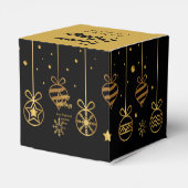 ハッエレガントプホリデーズブラック金ゴールドカスタムパーティー フェイバーボックス (裏面サイド)