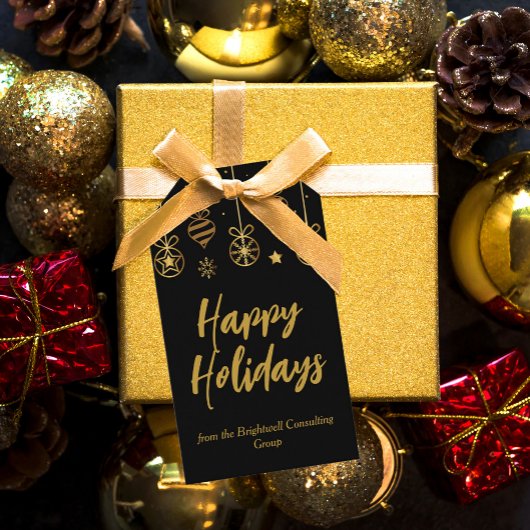 ハッエレガントプホリデーズブラック金ゴールドカスタムビジネス ギフトタグ