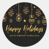 ハッエレガントプホリデーズブラック金ゴールドカスタムビジネス ラウンドシール (正面)