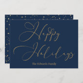 ハッエレガントプホリデーズ金ゴールドタイポグラフィ シーズンカード (正面/裏面)