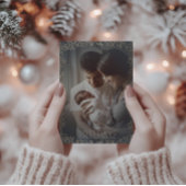 ハッエレガントプホリデーズ金ゴールドリーフ&フォトクリスマス シーズンカード