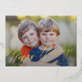 ハッエレガントプホリデー金ゴールド写真 箔シーズンカード (正面)