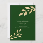 ハッエレガントプホリデー金ゴールド葉 |休日の写真 シーズンカード (裏面)