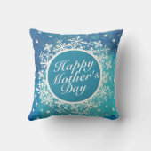 ハッエレガントプマザーの日の雪片フレーム枕 クッション (裏面)