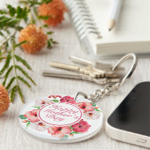 ハッエレガントプマザーの日フローラフレームキーチェーン キーホルダー (正面右)