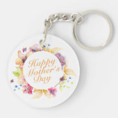ハッエレガントプマザーの日フローラフレームキーチェーン キーホルダー (裏面)