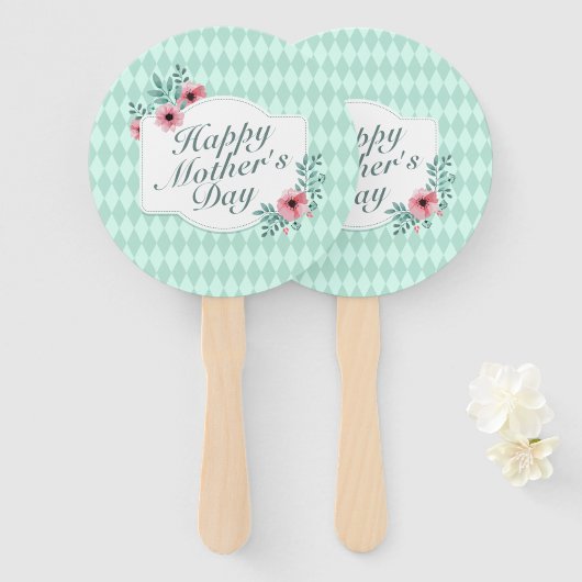 ハッエレガントプマザーの日フローラフレームハンドファン ハンドファン (正面&裏面)