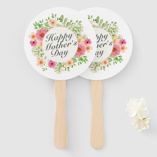 ハッエレガントプマザーの日フローラフレームハンドファン ハンドファン (正面&裏面)