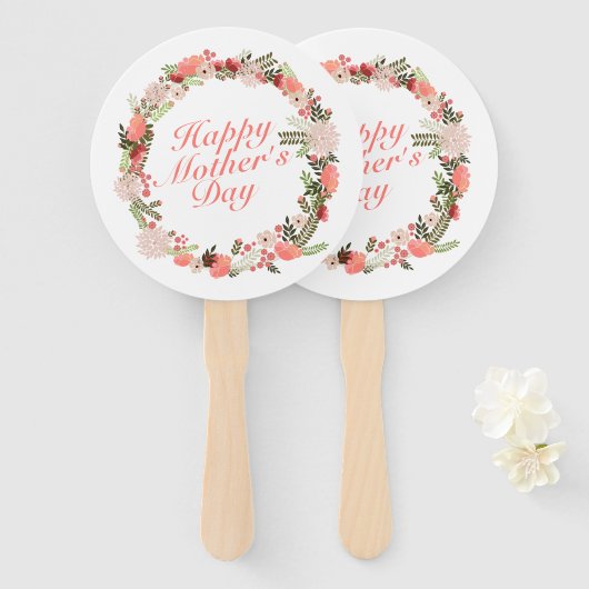 ハッエレガントプマザーの日フローラリースハンドファン ハンドファン (正面&裏面)