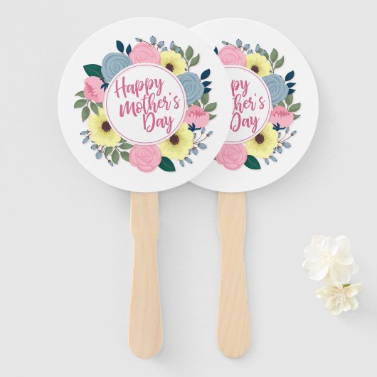 ハッエレガントプマザーの日フローラリースハンドファン ハンドファン (正面&裏面)