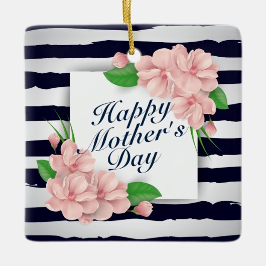 ハッエレガントプマザーズデイフローラフレームオーナメント セラミックオーナメント (正面)