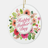 ハッエレガントプマザーズデイフローラフレームオーナメント セラミックオーナメント (左)