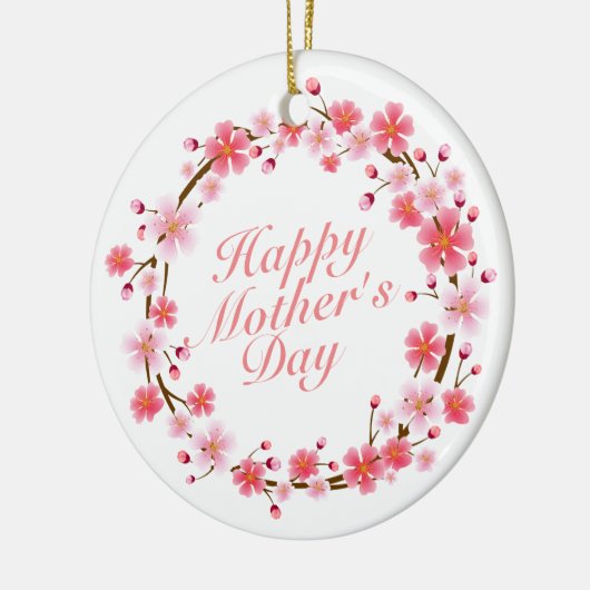 ハッエレガントプマザーズデイフローラリースオーナメント セラミックオーナメント (左)