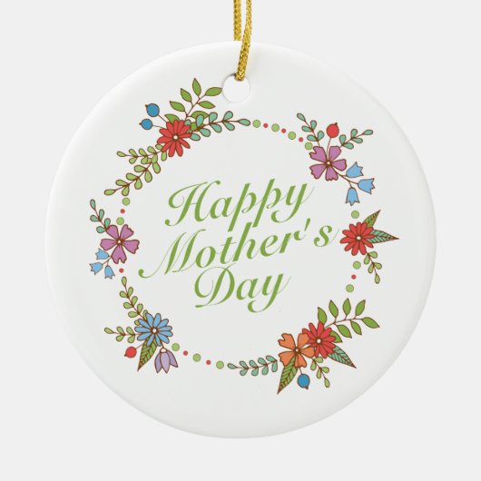 ハッエレガントプマザーズデイフローラリースオーナメント セラミックオーナメント (正面)