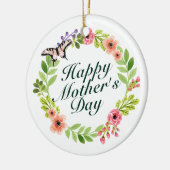ハッエレガントプマザーズデイフローラリースオーナメント セラミックオーナメント (左)