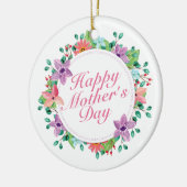 ハッエレガントプマザーズデイフローラリースオーナメント セラミックオーナメント (左)