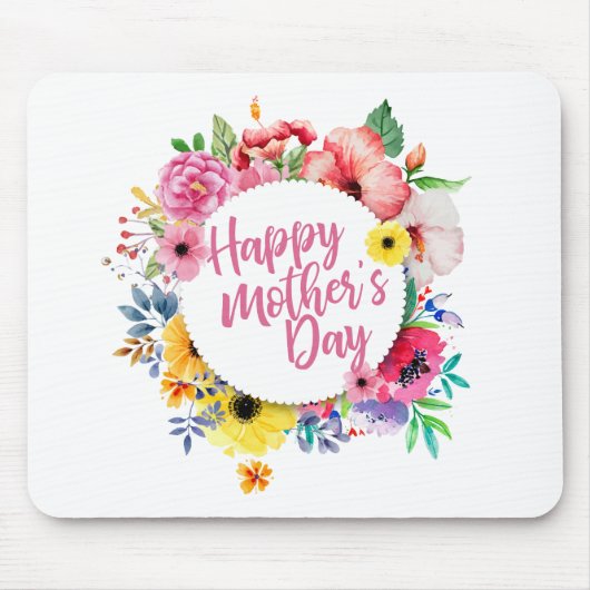 ハッエレガントプマザーズデイフローラリースマウスパッド マウスパッド (正面)