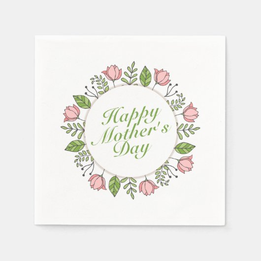 ハッエレガントプマザーズデイフローラリース |ナプキン スタンダードカクテルナプキン (正面)