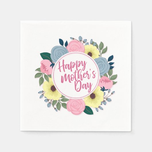 ハッエレガントプマザーズデイフローラリース |ナプキン スタンダードカクテルナプキン (正面)