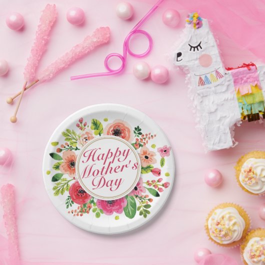 ハッエレガントプマザーズデイフローラ紙プレート ペーパープレート (パーティー)