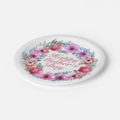 ハッエレガントプマザーズデイフローラ紙プレート ペーパープレート (アングル)