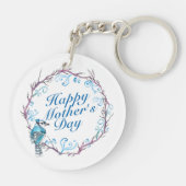 ハッエレガントプマザーズデイブルーリースキーチェーン キーホルダー (裏面)