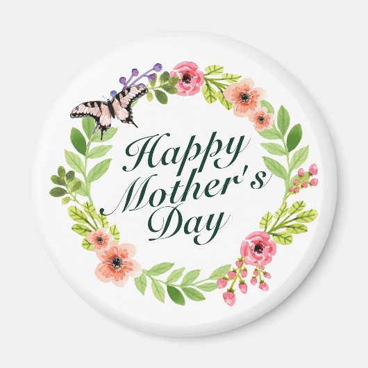 ハッエレガントプマザーデイフローラリースマグネット マグネット (正面)