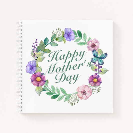 ハッエレガントプマザーデイフローラリース手帳 ノートブック (正面)
