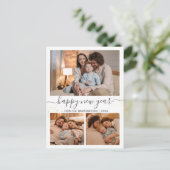 ハッエレガントモダンプ新年ブラック3コラージュ シーズンポストカード (スタンド正面)