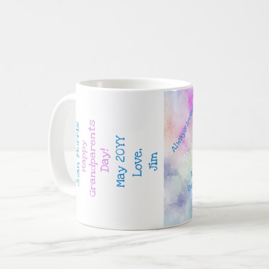 ハッエレガントモダンプ祖父母の日アメージンググラン コーヒーマグカップ (正面左)