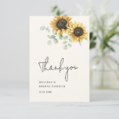 ハッカの花の太陽の花のブライダルシャワー サンキューカード (スタンド正面)