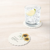 ハッカの花の太陽の花のブライダルシャワー ペーパーコースター (インサイチュ)