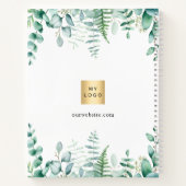 ハッカの葉のエレガントなビジネス ロゴ ノートブック (裏面)