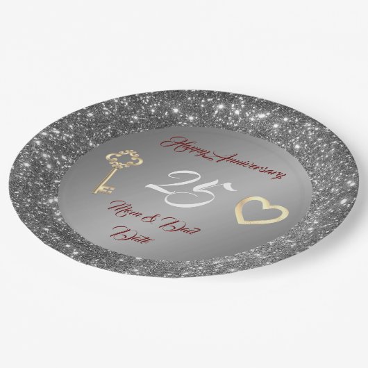 ハッカスタマイズプラブシルバー25周年記念 ペーパープレート (アングル)