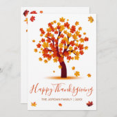 ハッカスタマイズプ感謝祭の秋の木Holida シーズンカード (正面/裏面)