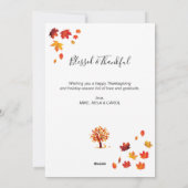 ハッカスタマイズプ感謝祭の秋の木Holida シーズンカード (裏面)